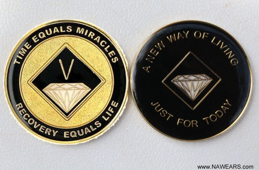 NA Recovery Medallion  Black & Gold