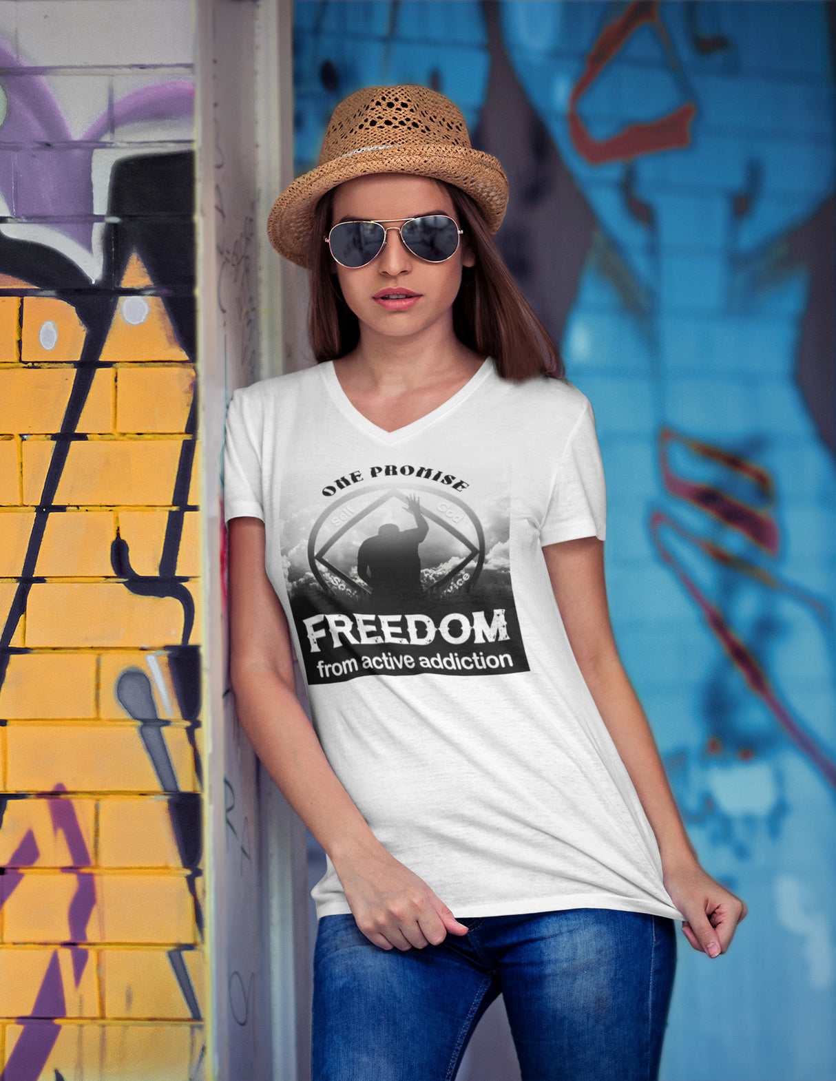 Blessed With Freedom dtg V-Neck Tee