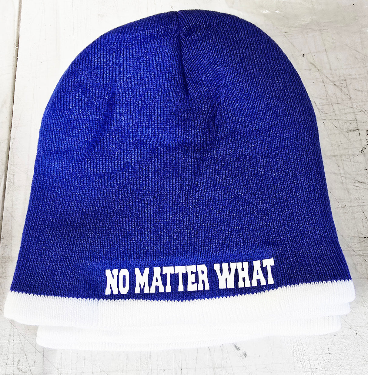 No Matter What Blue Beanie