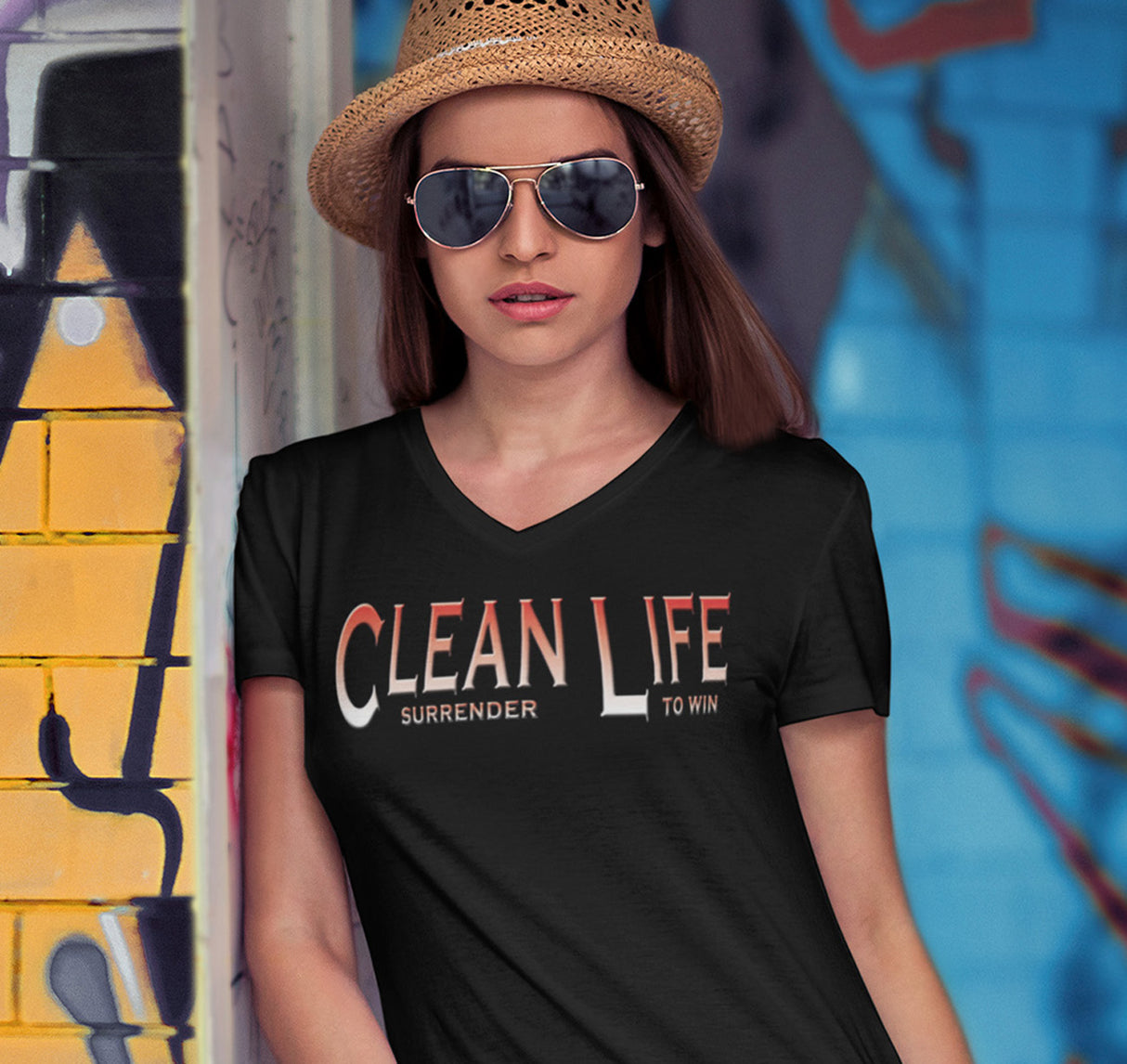 Clean Life V.2 dtg V-Neck Tee