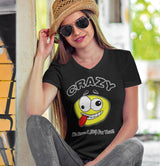 Crazy Emoji dtg V-Neck Tee