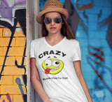 Crazy Emoji dtg V-Neck Tee