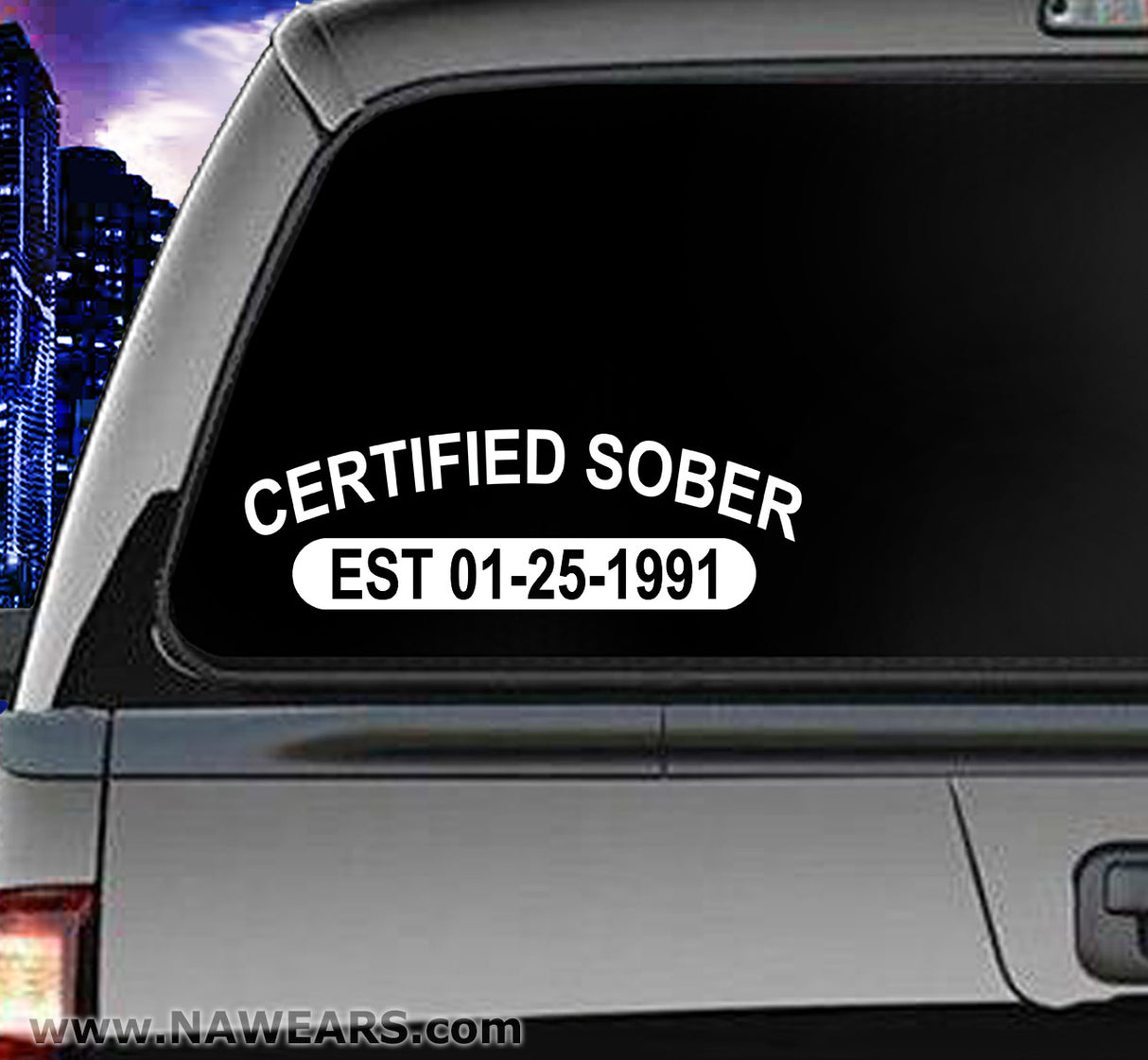 Win Decal - AA Certified Sober Date