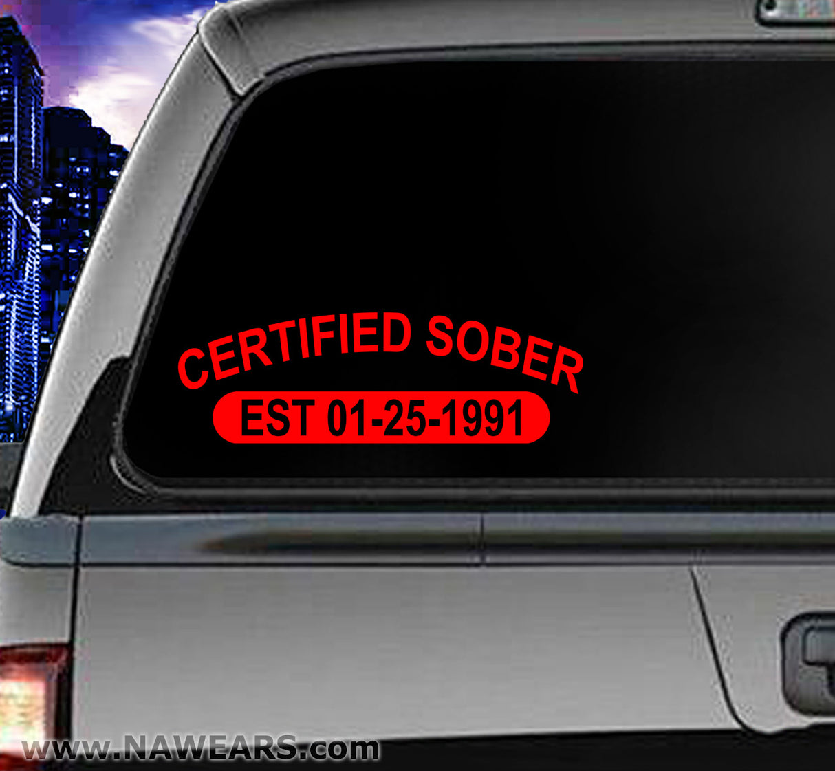 Win Decal - AA Certified Sober Date