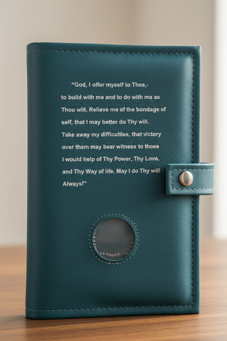 Cover-AA Double Book Cover for Regular Hardback Books – 3rd Step Prayer and Coin Holder