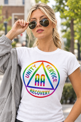 ldTs- Double AA Rainbow Symbol Women's Tee