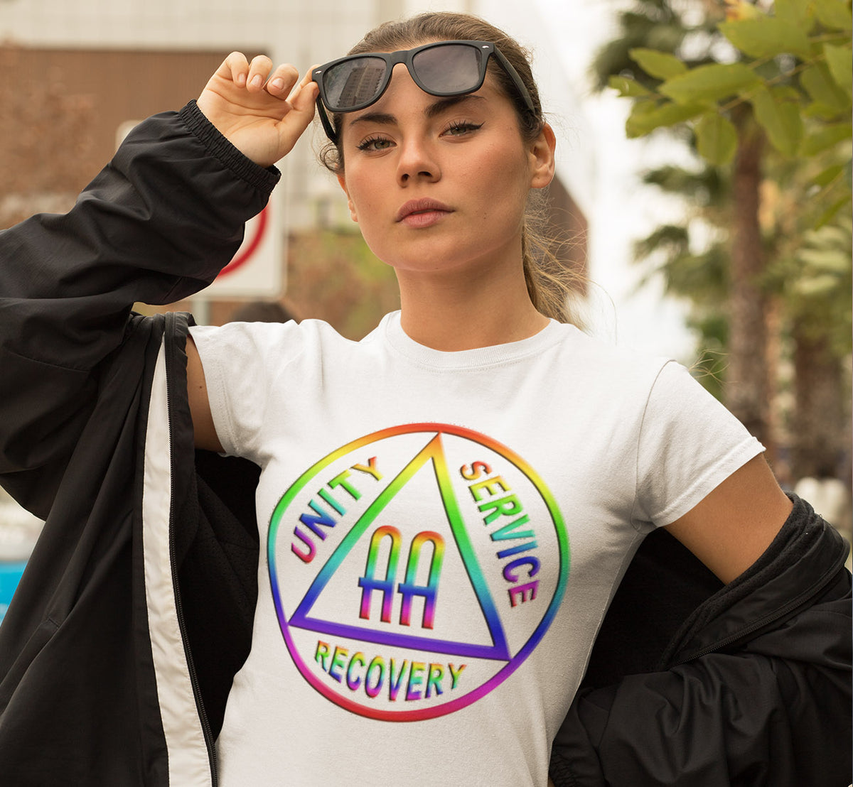 ldTs- Double AA Rainbow Symbol Women's Tee