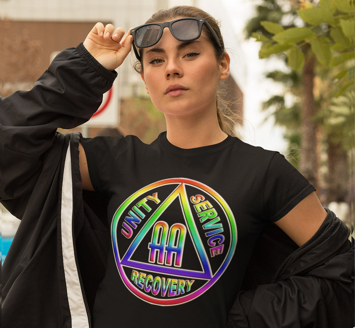 ldTs- Double AA Rainbow Symbol Women's Tee