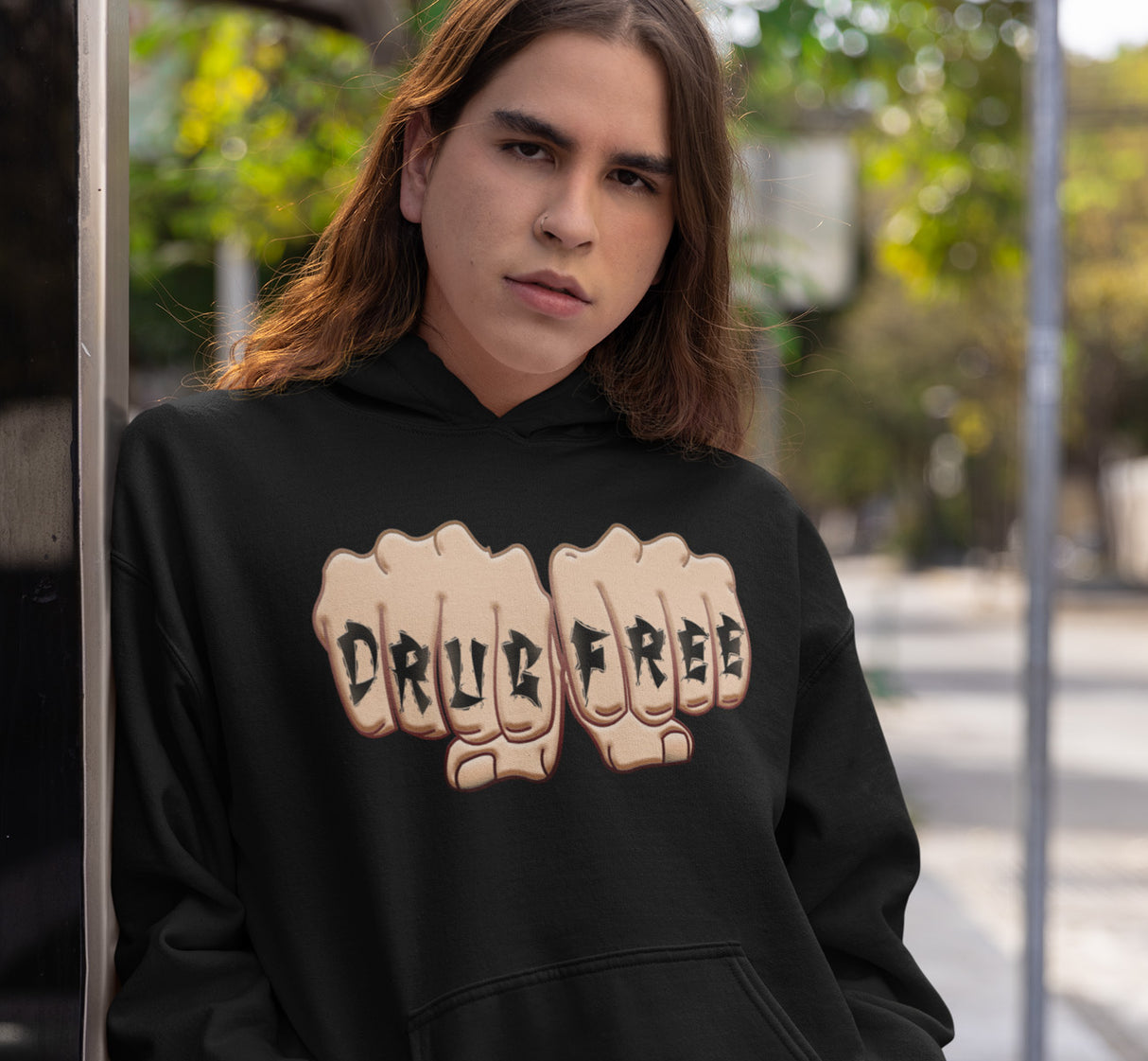 Drug Free Fist dtg Hoodie