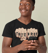 Drug Free Fist dtg V-Neck Tee