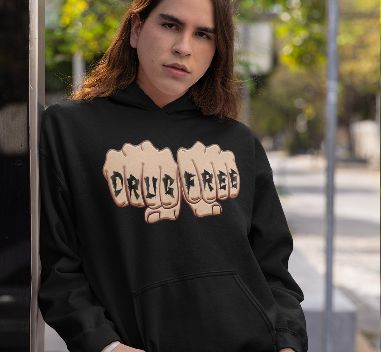 Drug Free Fist dtg Hoodie