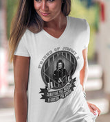 Fighting The Reaper  dtg V-Neck Tee