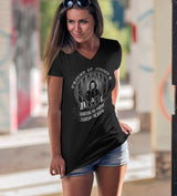 Fighting The Reaper  dtg V-Neck Tee