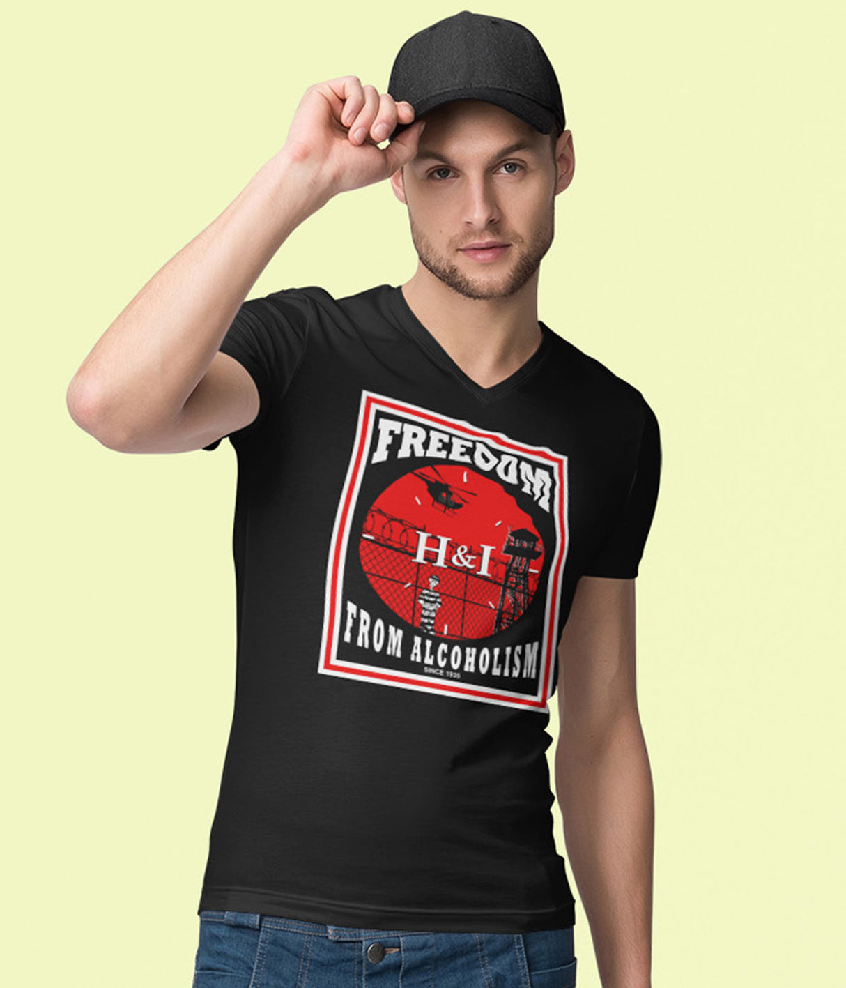 H&I Freedom From Alcoholism AA V-Neck Tee