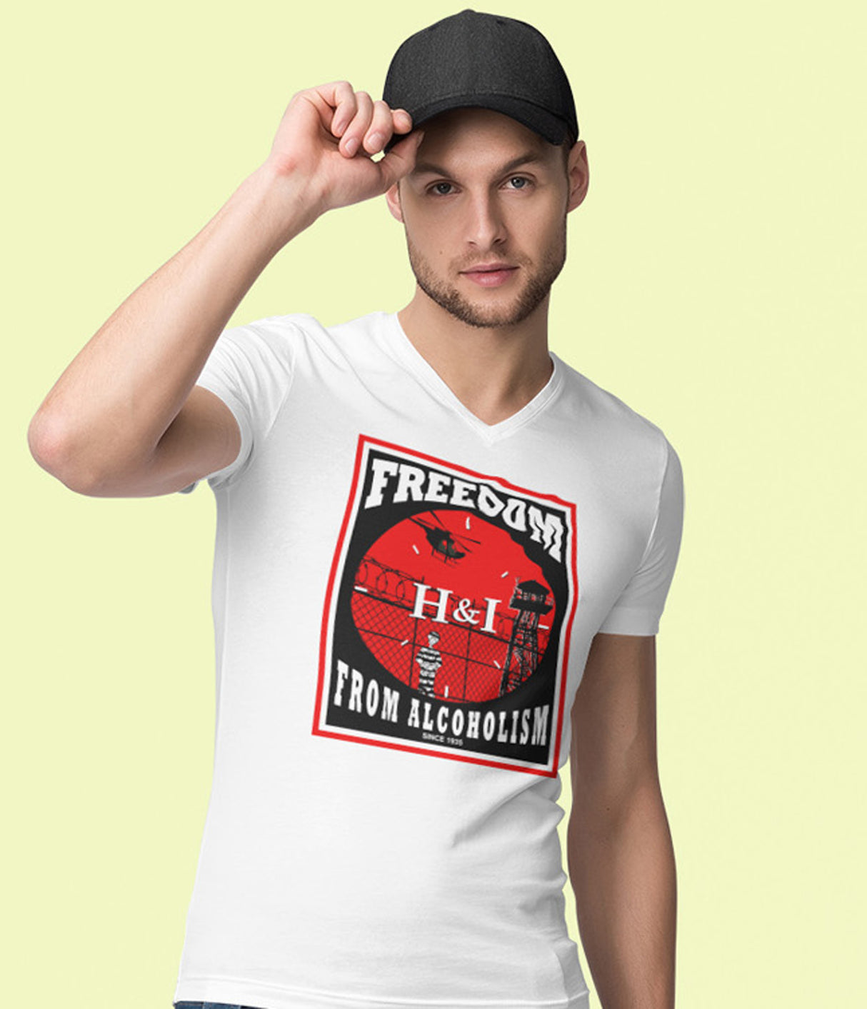 H&I Freedom From Alcoholism AA V-Neck Tee
