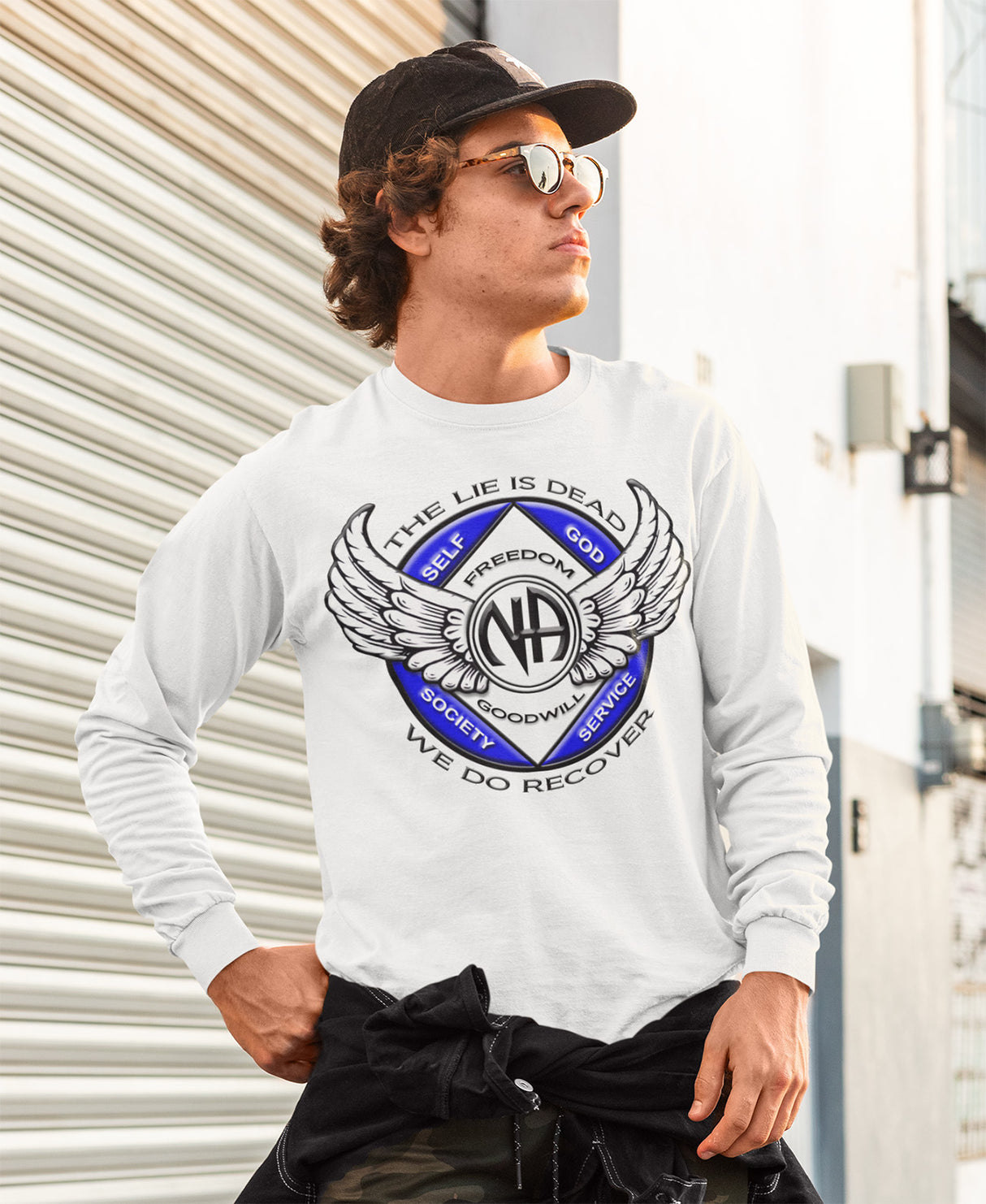 Winged NA Symbol Long Sleeve dtg Tee