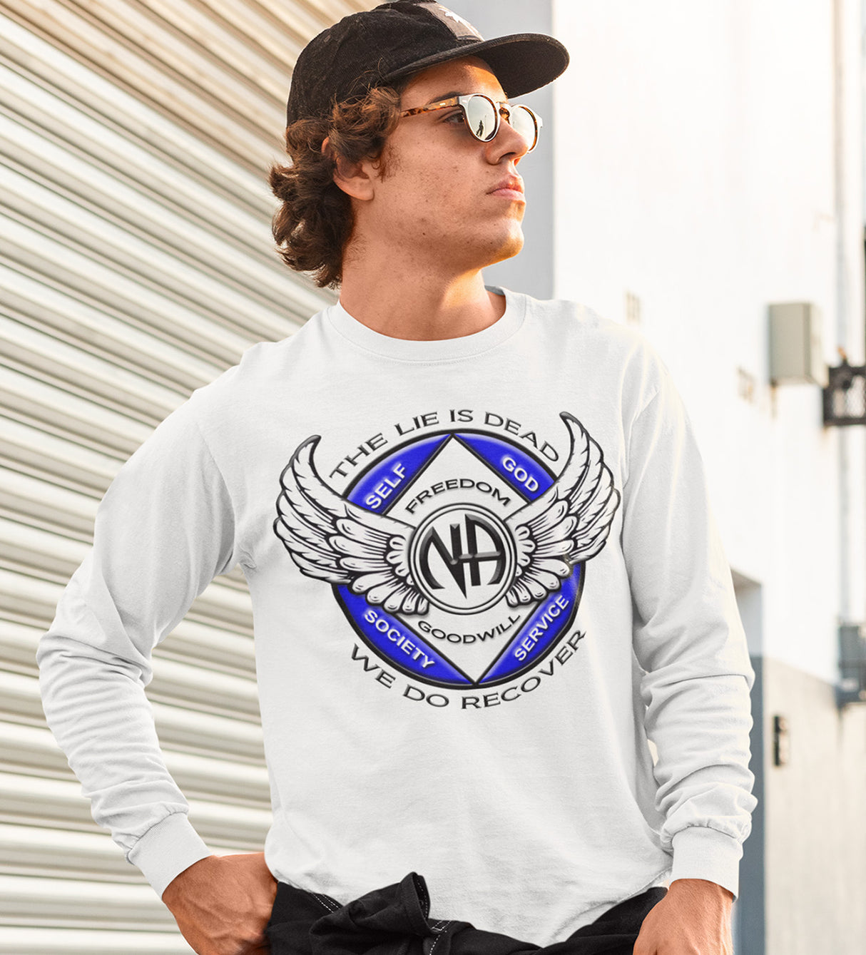 Winged NA Symbol Long Sleeve dtg Tee