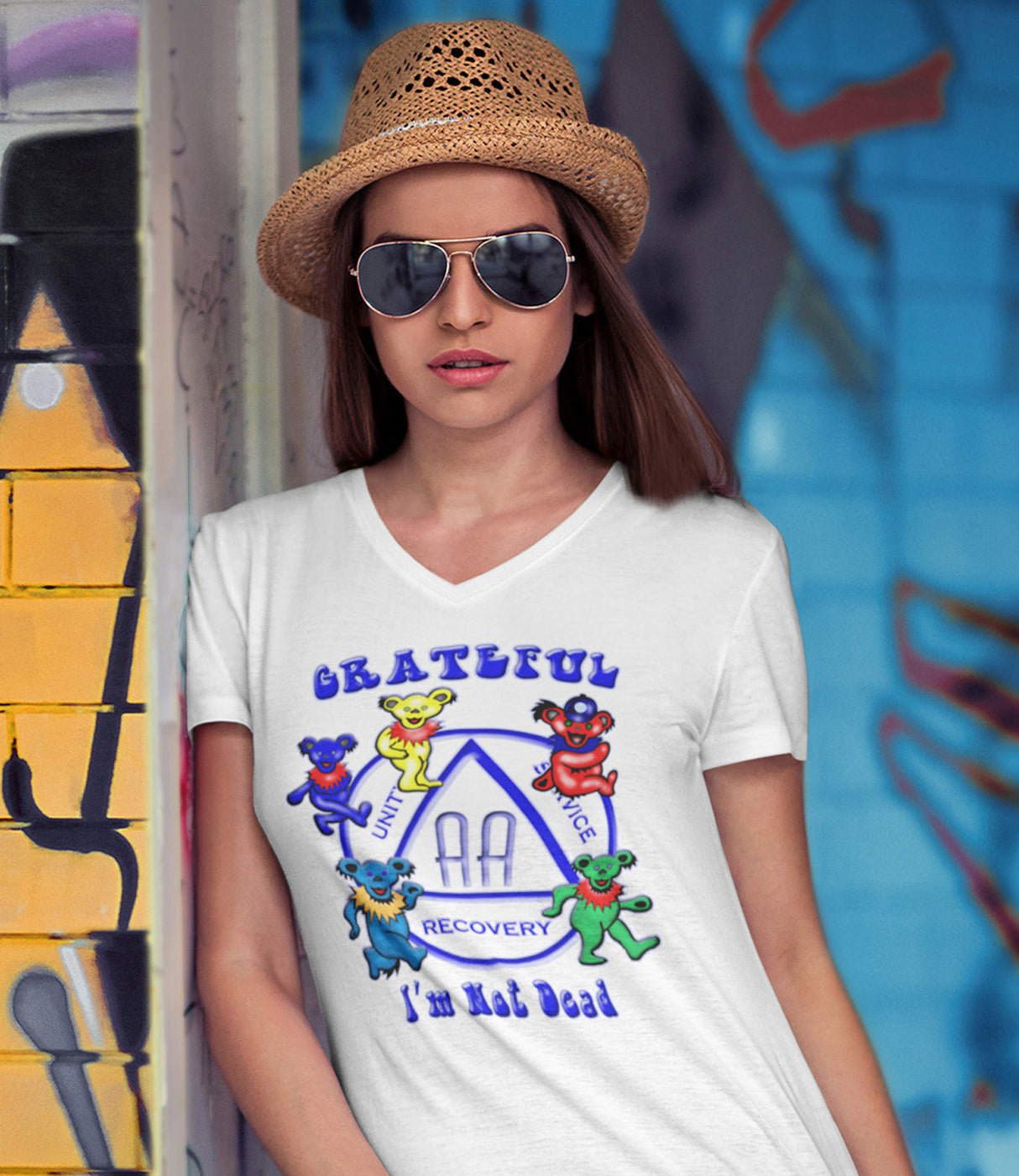 Grateful I'm Not Dead V-Neck Tee