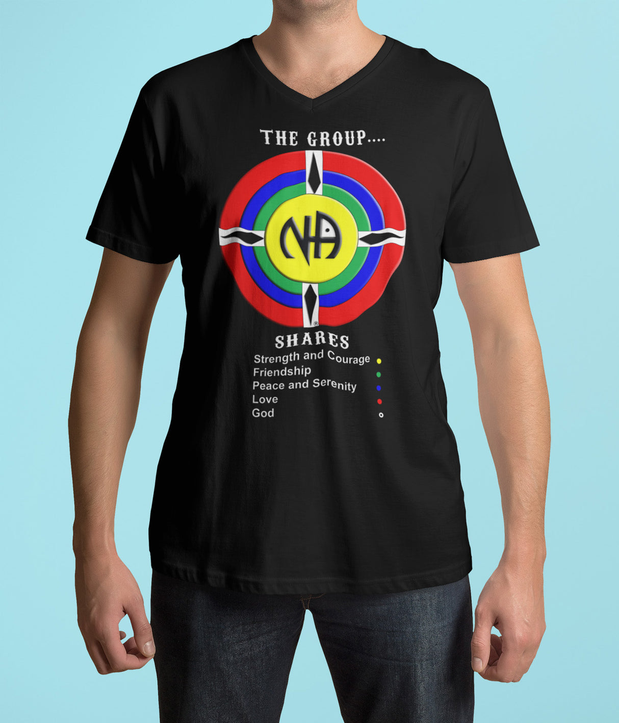 The Group Shares Logo dtg V-Neck Tee