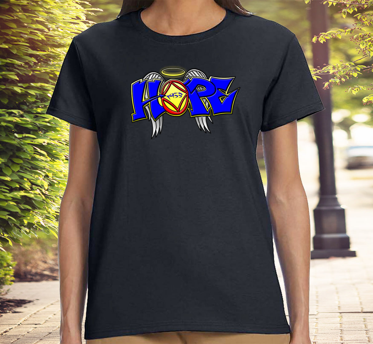 ldTs- Hope Wings Graffiti Style Women's Tee