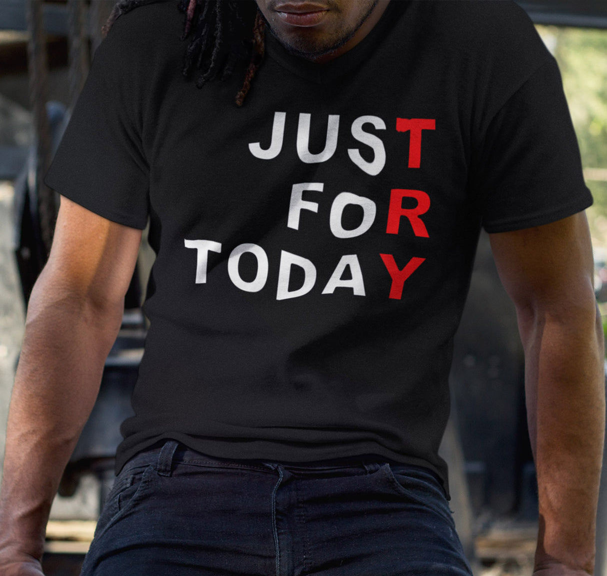 Just For Today -TRY dtg V-Neck Tee