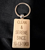 Wooden Clean Date Key Chain