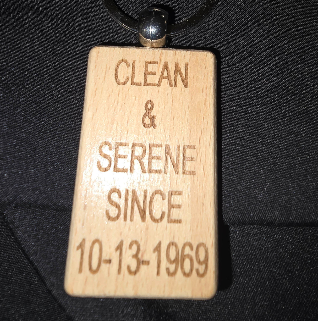 Wooden Clean Date Key Chain
