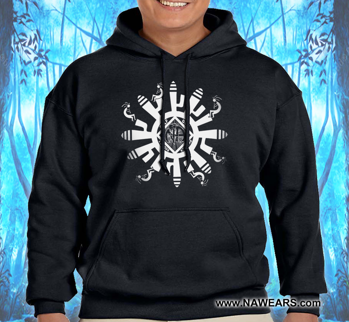 Hoodie - Kokopelli Symbol - Black