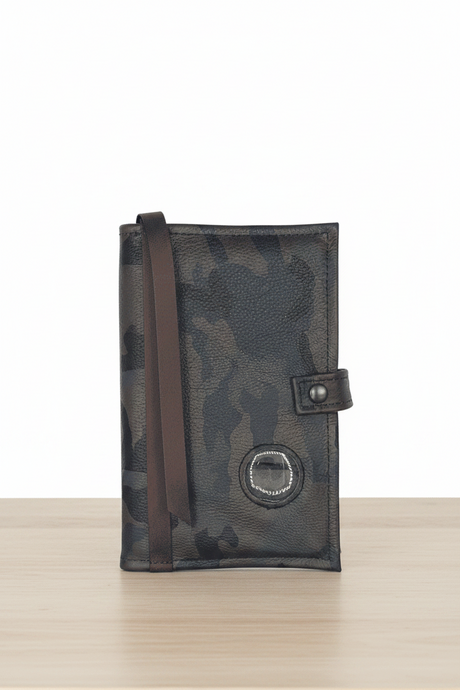 Cover-AA LEATHER Camo Double Book Cover for Hardback Books with Coin Holder