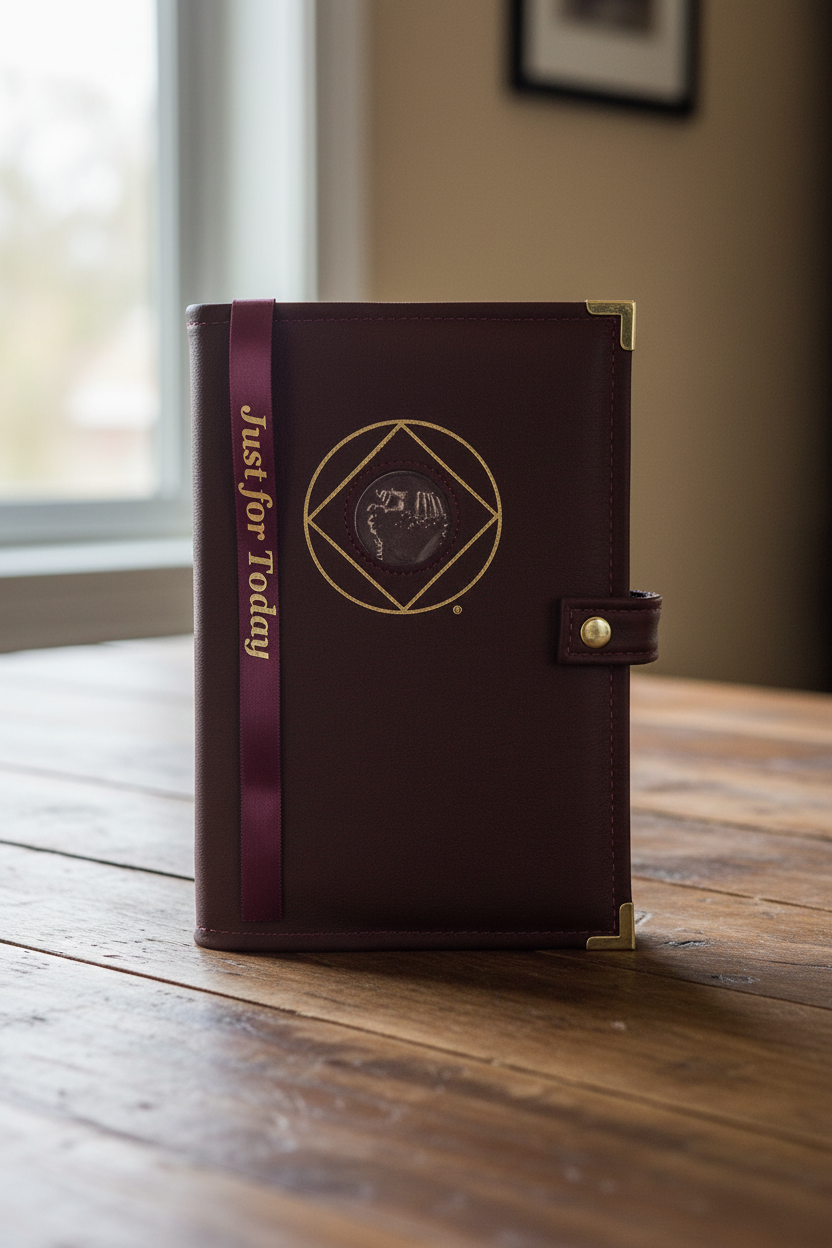Cover-NA Genuine Leather NA Single Book Cover w/ NA Symbol and Coin Holder