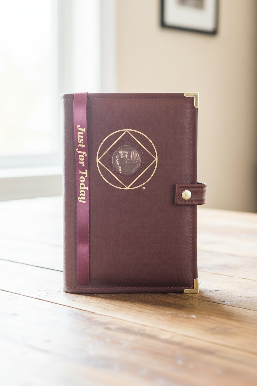 Cover-NA Genuine Leather NA Single Book Cover w/ NA Symbol and Coin Holder