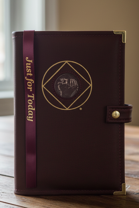 Cover-NA Genuine Leather NA Single Book Cover w/ NA Symbol and Coin Holder