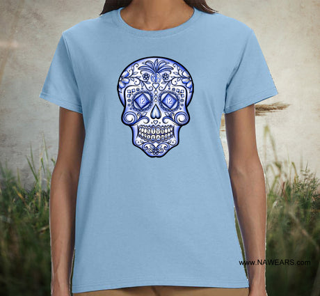 ldTs- Sugar Skull / Blue Life Ladies T's CLEARANCE