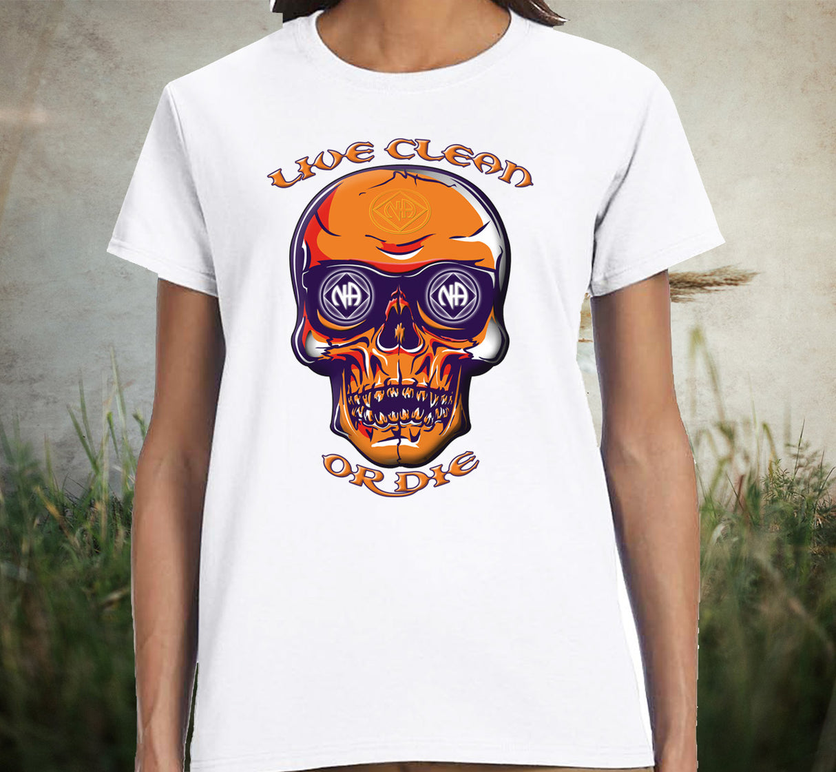 Live Clean Or Die Skull Women's DTG Tee