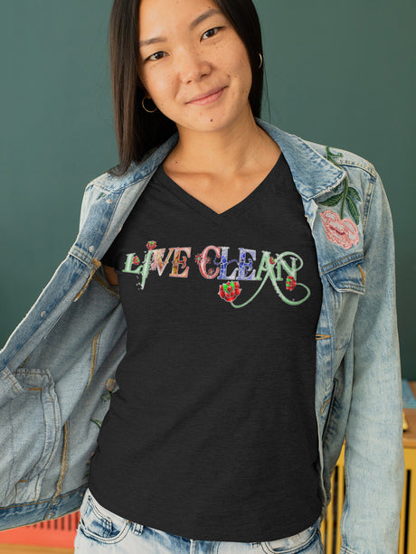 Live Clean Sugary dtg V-Neck Tee