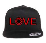 Ball Cap - LOVE With Symbol Blk/Red
