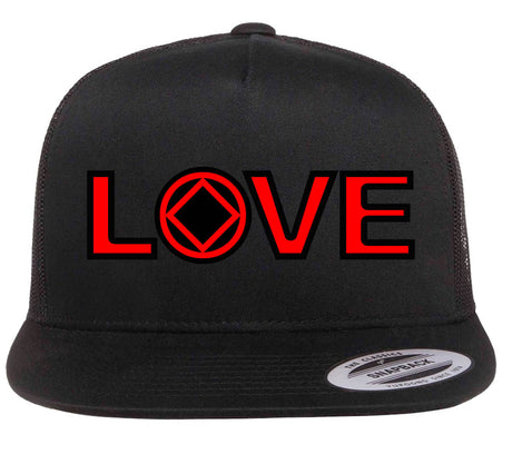 Ball Cap - LOVE With Symbol Blk/Red