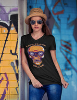 Live Clean Skull  dtg V-Neck Tee