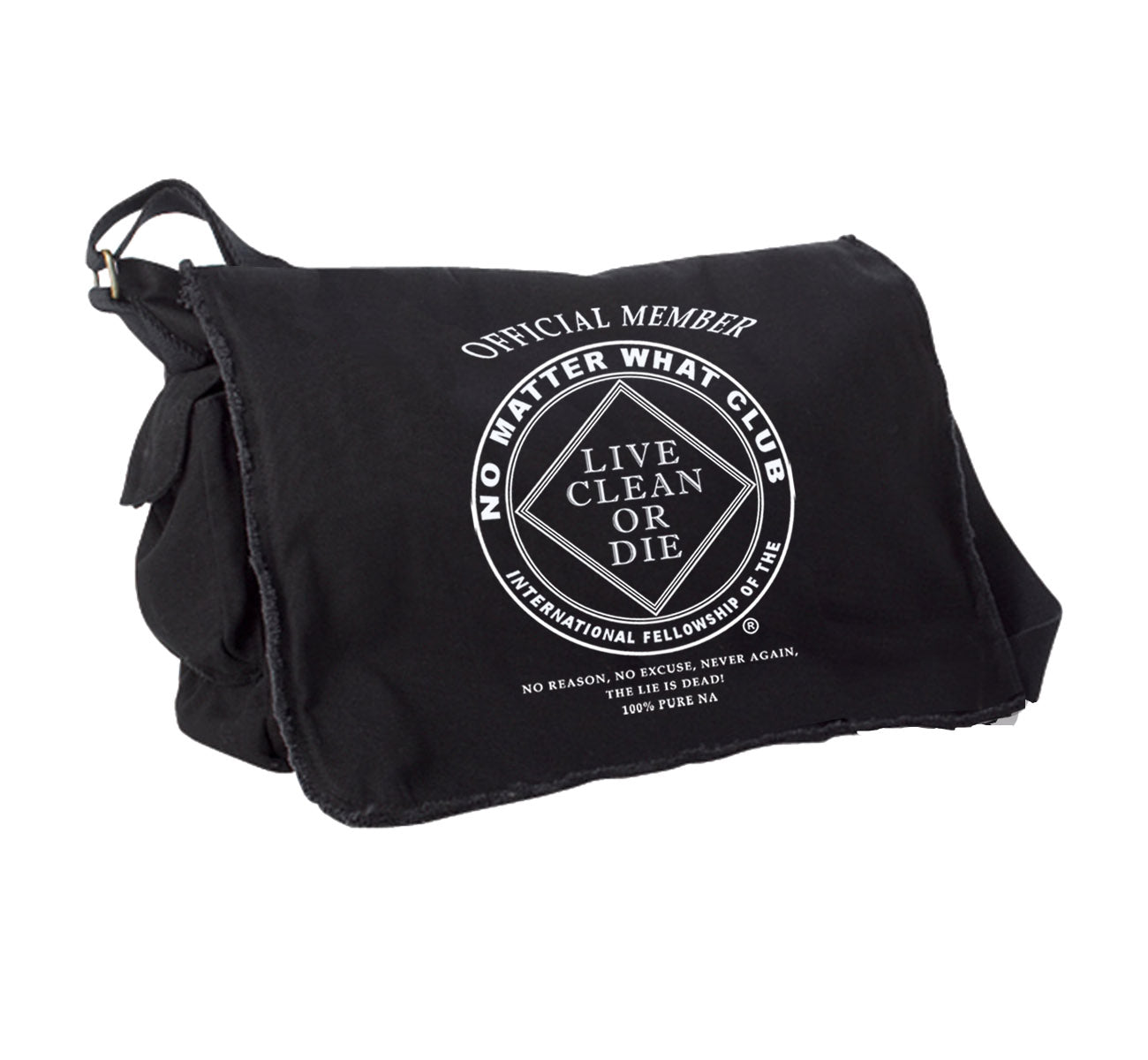 NO MAD NUMSKULL × AMOA MESSENGER BAG NAWEARS Narcotics Anonymous - NA No Matter What Messenger