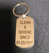 Clean Date Dog Tag Key Chain