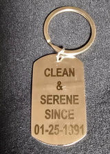 Clean Date Dog Tag Key Chain
