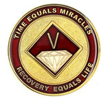 NA Recovery Medallion  Burgundy & Gold