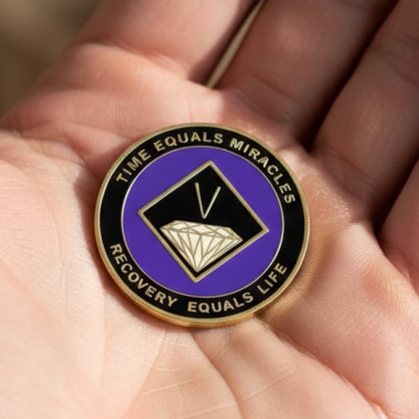 NA Recovery Medallion  Purple & Black