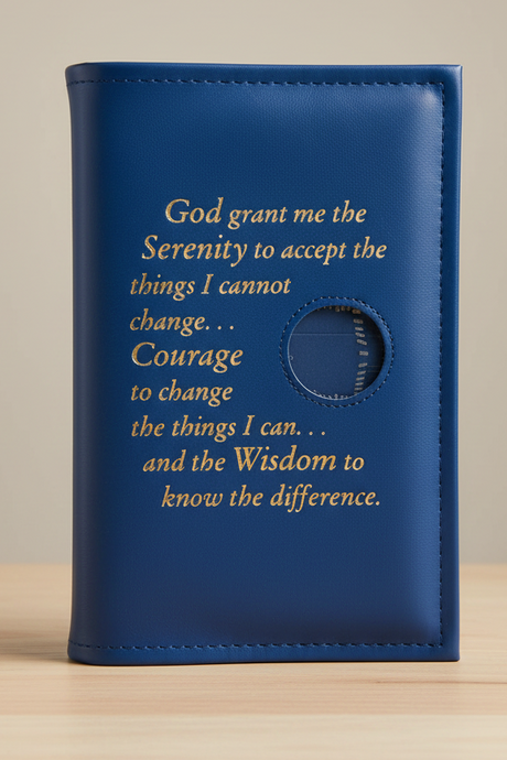 Cover-NA  6th Ed Single Basic Text Cover Serenity Prayer & Medallion Holder