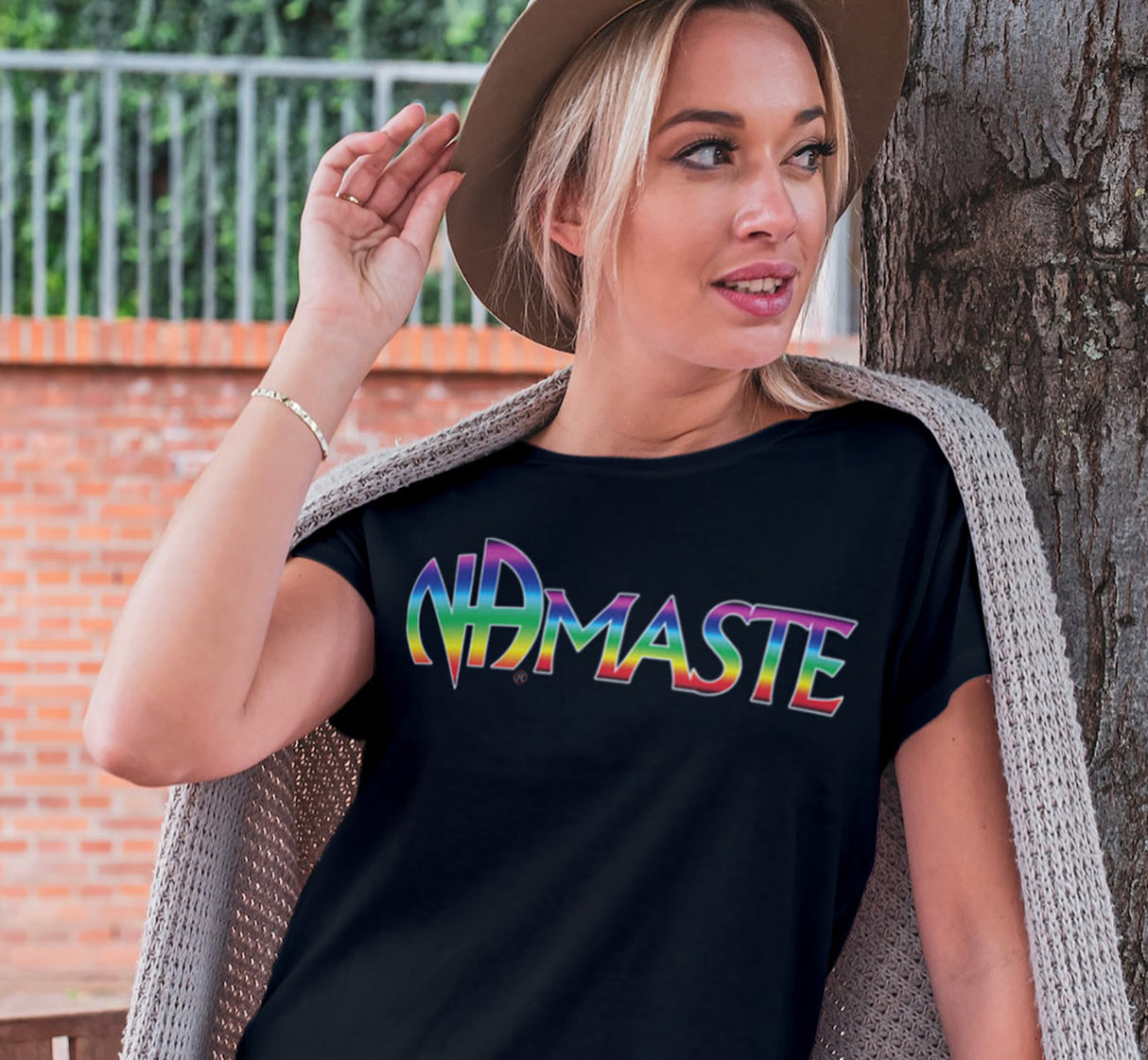 ldTs- NAmaste NA Rainbow Women's Tee