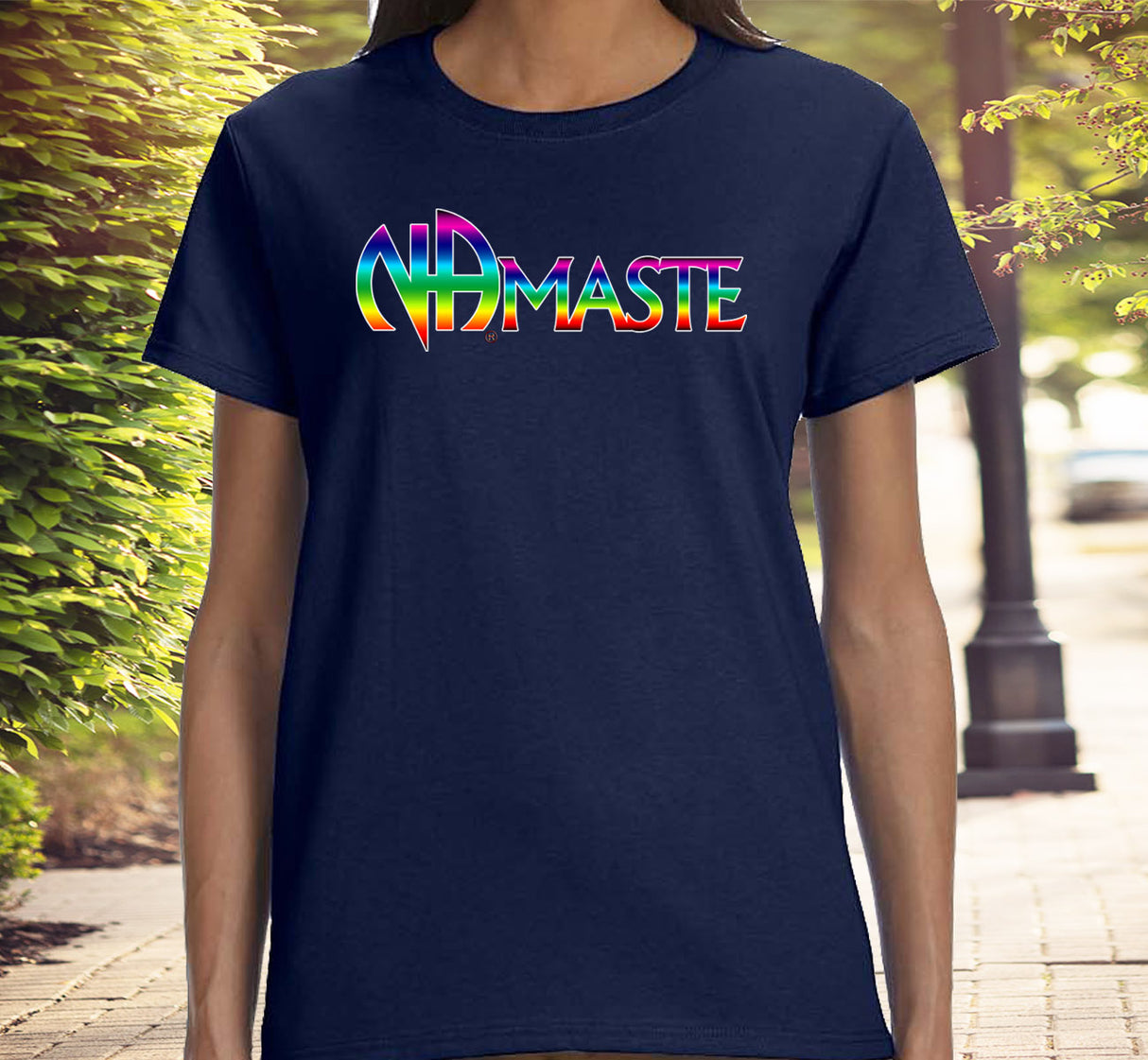 ldTs- NAmaste NA Rainbow Women's Tee