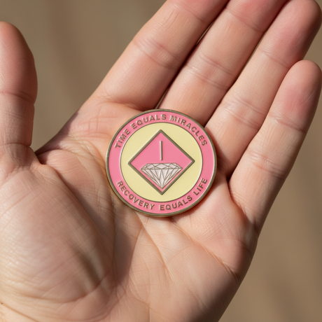 NA Recovery Medallion - Pink & Cream