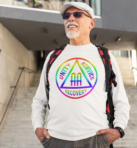 AA - Double AA Rainbow Symbol Long Sleeve dtg Tee