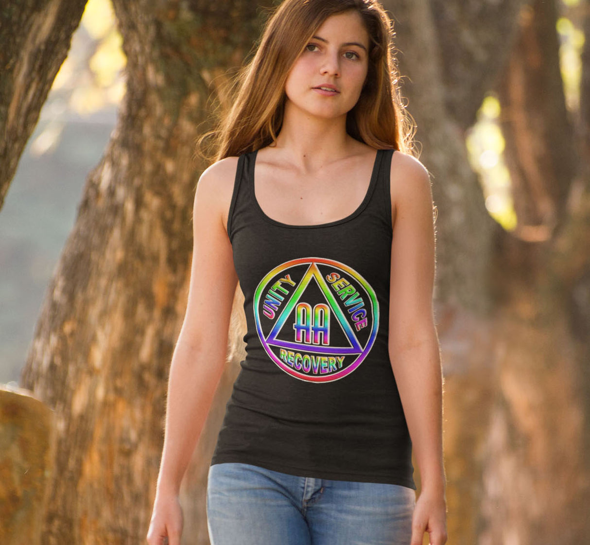 AA Double Rainbow Symbol AA Racerback Tank