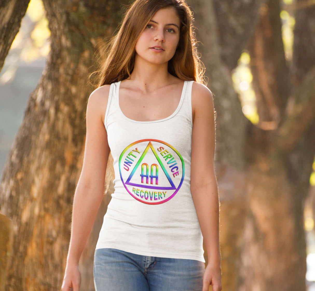 AA Double Rainbow Symbol AA Racerback Tank